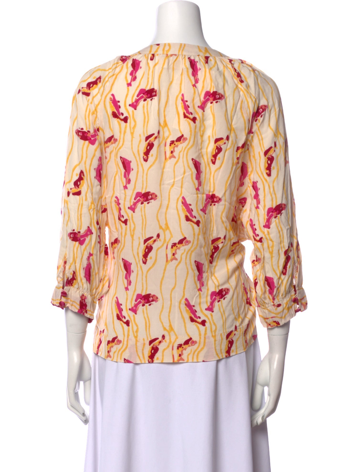Natalie Martin Printed V-Neck Blouse